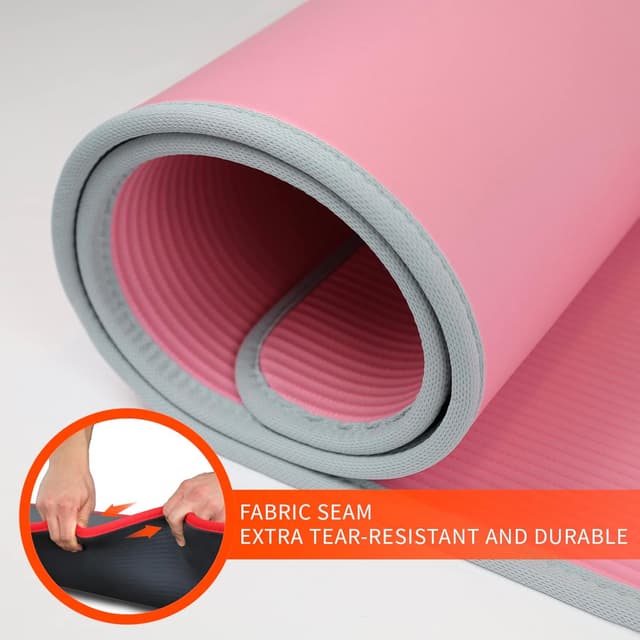 Detalle de DH FitLife Yoga Mat 183 x 61 x 1 cm (Extra Thick) – Non-Slip fitness & Pilates mat with carry strap