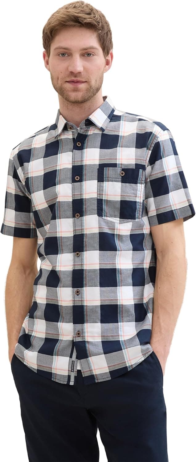 Thumbnail 6 de TOM TAILOR Camicia Uomo a quadri con taschino e manica corta