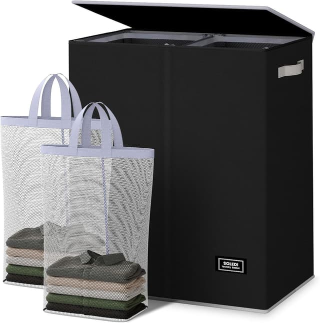 Imagen de SOLEDI Double Laundry Hamper with Lid en OfertitasTOP