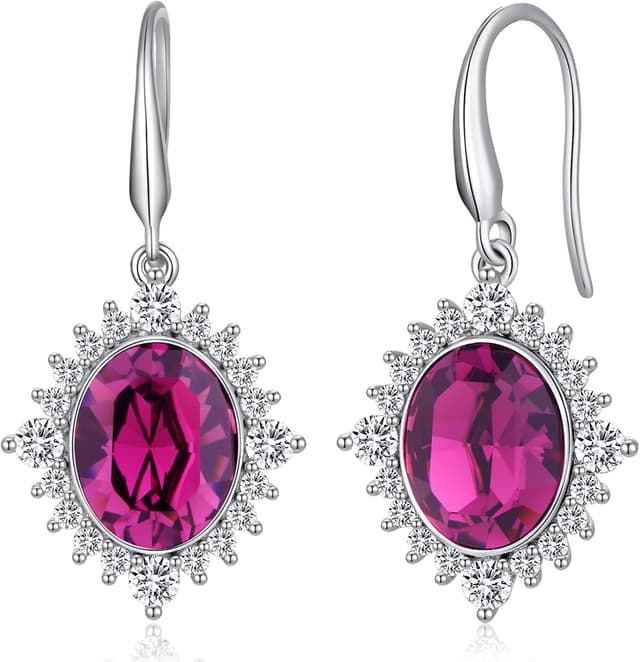 Detalle 2 de jiamiaoi Hängende Glitzer-Ohrringe in Silberoptik (925 Sterlingsilber, weißgoldplattiert)