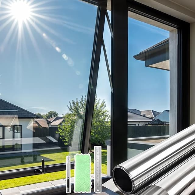 Imagen de DARUITE Vinilo Espejo para Ventanas 🪟 Privacidad y Control Solar, 30x200cm en OfertitasTOP