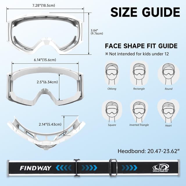 Thumbnail 4 de findway Ski Goggles OTG Over-Glasses Snow Goggles