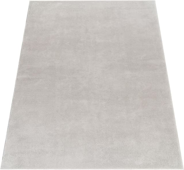 Detalle de Teppich mit Kurzflor von Paco Home (160 x 220 cm), Silber – waschbar, rutschfest, pflegeleicht