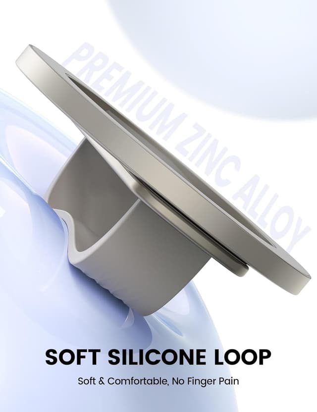 Detalle 2 de Lamicall Magnetic Phone Grip Holder for MagSafe with Soft Silicone Loop (Titanium)