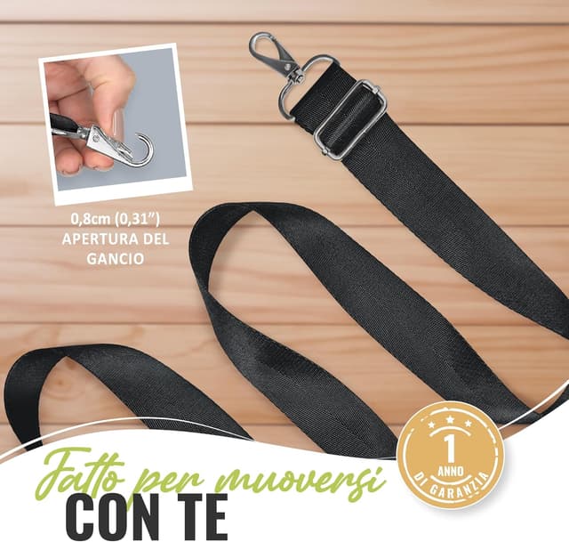 Detalle de BOACAY tracolla di ricambio universale regolabile per borsa, cinghia intercambiabile con gancio rotante 360°