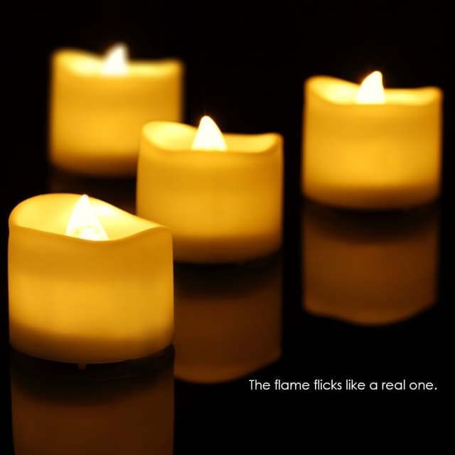 Detalle de ORIA LED Candles Tea Lights (24 Pack) — flameless flickering tea lights for Halloween, weddings and festive decor