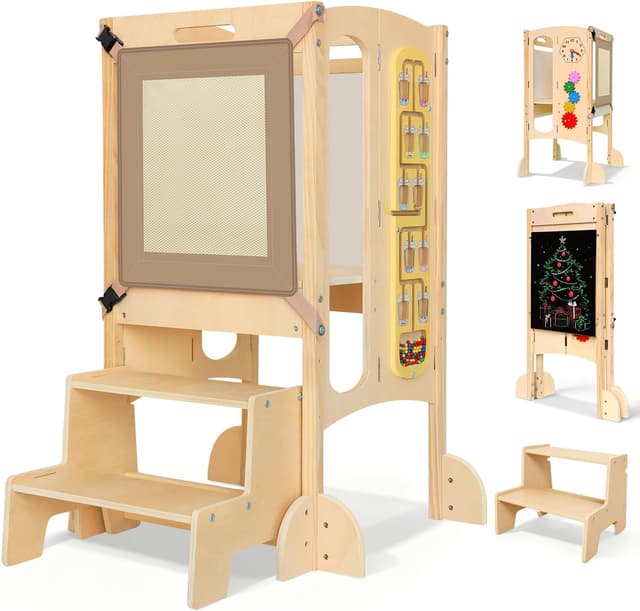 Detalle de SOFTHOM Montessori Lernturm Klappbar ab 1 Jahr