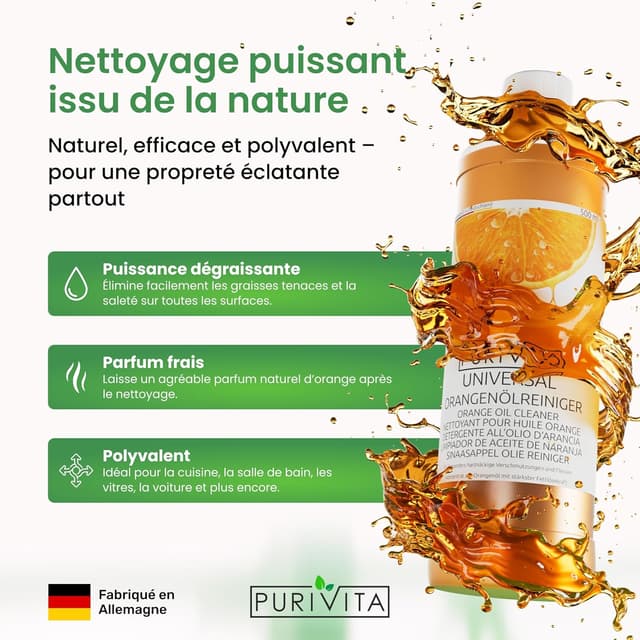 Thumbnail 3 de PURIVITA® Concentré nettoyant huile d'orange 500 ML