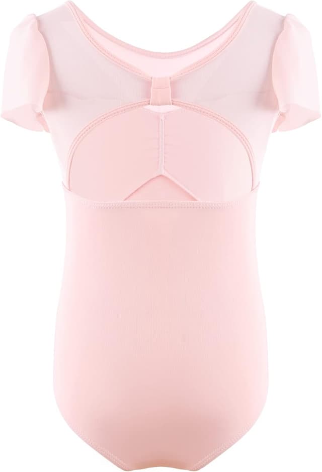 Detalle de Bezioner girls’ ballet leotards (puff sleeve) for ages 2–10