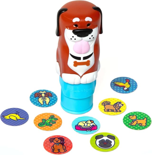Detalle de Melissa & Doug Sticker WOW! Hunde-Paket – 24-seitiger Aktivitätenblock mit Sticker- & Stempel-Set, 500 Aufkleber