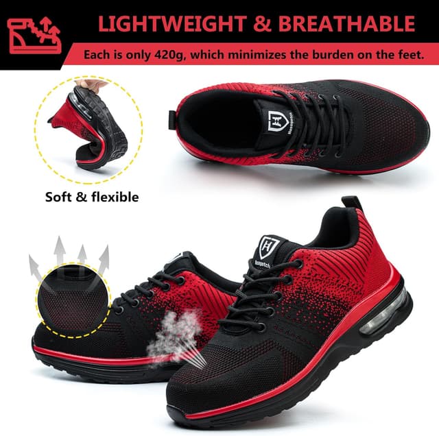 Detalle de Baofular Chaussures de sécurité légères pour hommes et femmes (basket de travail respirante, antidérapante)