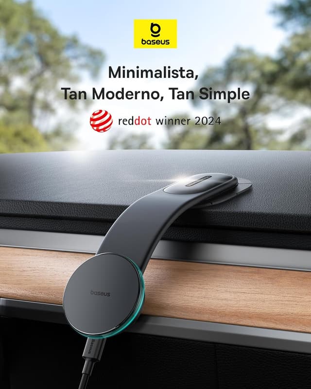 Detalle de Baseus C02 Pro Soporte Magnético 15W para Coche 🚗 iPhone y Android