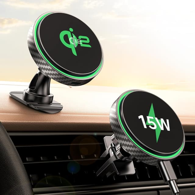 Detalle de GuMosh Qi2 Caricatore Wireless Auto MagSafe per iPhone