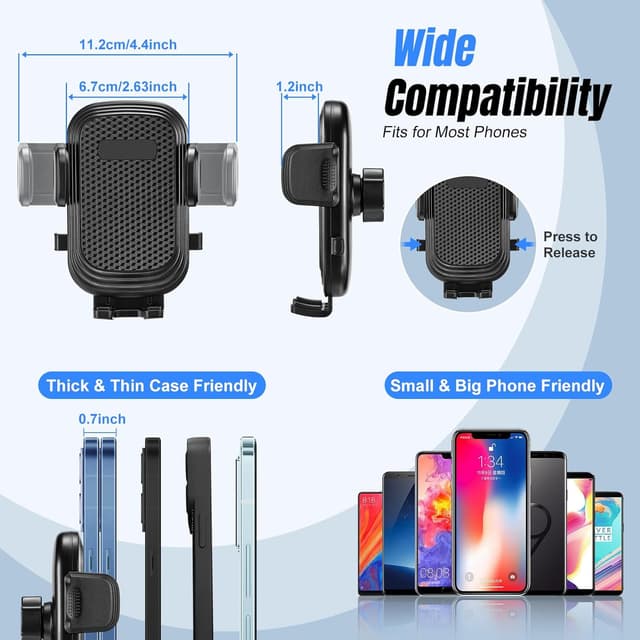 Detalle de This Hill adjustable car cup holder expander with phone mount (up to 7-inch phones)