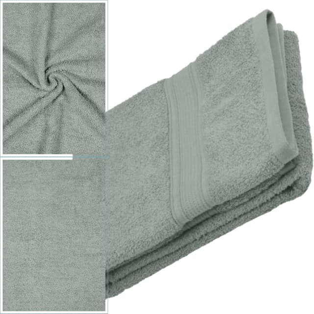 Detalle de Serviette de bain Stof Lagune 70x140 cm en coton bio, couleur Lichen