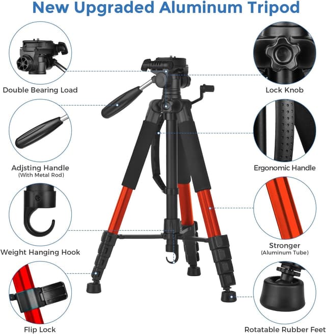 Detalle 1 de LINKCOOL 74-Inch Tripod Stand, 1.3 kg