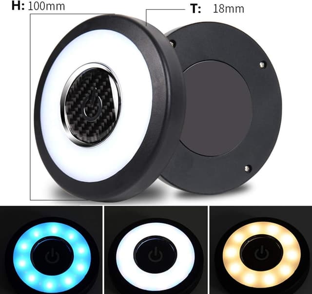 Detalle de Auto LED Nachtlicht (3 Farben) mit USB-Akku, magnetisch & dimmbar – für Kofferraum, Schrank, Wand, Wohnwagen