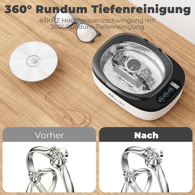 Thumbnail 5 de KECOOLKE Ultraschallreiniger Brillen, Ringe, Münzen 60 Hz