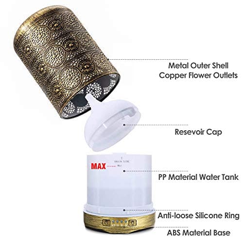 Detalle 2 de SALKING Difusor de Aceites Esenciales 260 ml con humidificador ultrasónico y LED de 7 colores