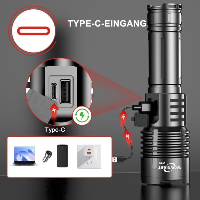 Thumbnail 6 de WOWNIGHT Linterna LED 1000000 lúmenes alta potencia