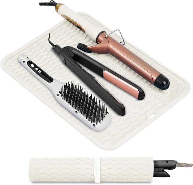 Detalle de Suafrnut Oversize Silicone Heat Resistant Mat (14.2" x 11") for Curling Irons & Hot Tools