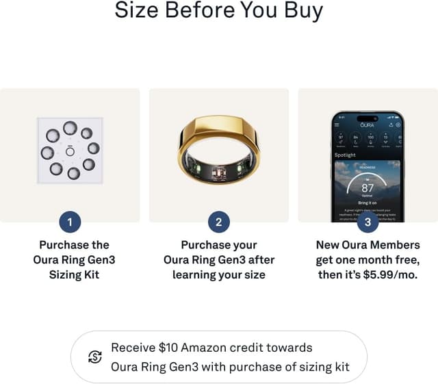 Detalle de Oura Ring Gen3 Heritage (Misura 13) Gold: monitora sonno, frequenza cardiaca e fitness