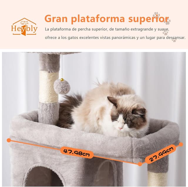 Thumbnail 2 de Heybly HCT036W Árbol para gatos 178 cm