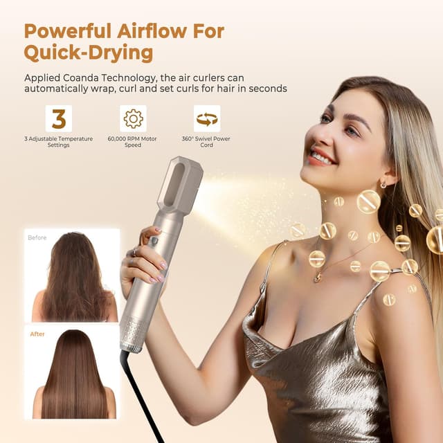 Detalle 2 de UKLISS Airbrush Hairstyler 6 in 1 1000 W