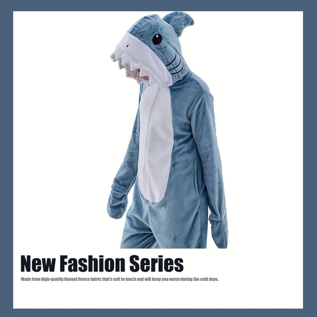 Detalle de JUOLOET Unisex Animal Onesie Pajamas with Zipper and Pockets (Halloween One-Piece Costume)