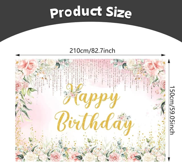 Thumbnail 3 de APROPHIC Geburtstag Banner Hintergrund 210x150 cm 🎀