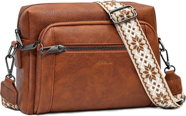 Detalle de HILAEX Anti-theft Women’s Cross Body Bag with 4 Zip Compartments and Adjustable Wide Strap