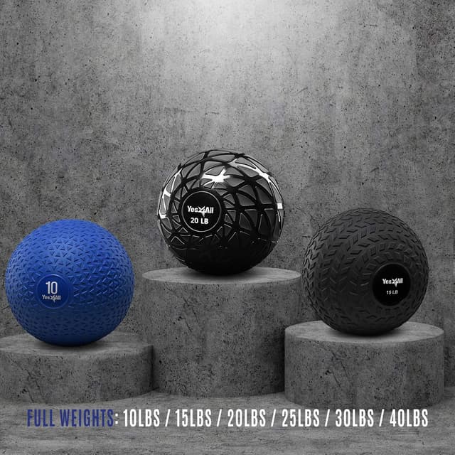 Detalle 2 de Yes4All Palle mediche Slam senza rimbalzo (pesi 4,5–18 kg) in gomma con rivestimento lucido