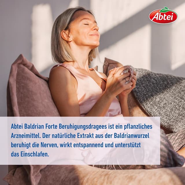 Detalle 2 de Abtei Baldrian Forte Baldriantabletten zur Beruhigung bei Schlaf- und Einschlafstörungen (30 Dragees)