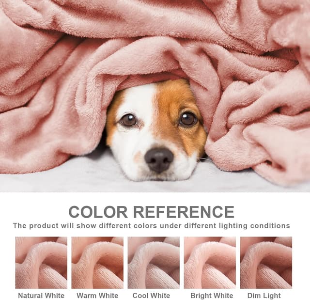 Detalle 2 de EHEYCIGA Dusty Pink fleece blanket throw (150x200cm) for sofa, bed & armchairs