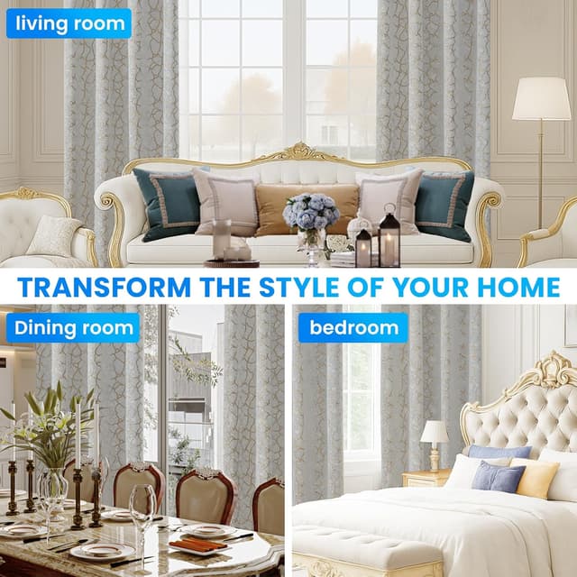 Thumbnail 6 de Ystyle rideaux occultants en velours beige (lot de 2) 140x175 cm, isolation thermique et anti-bruit