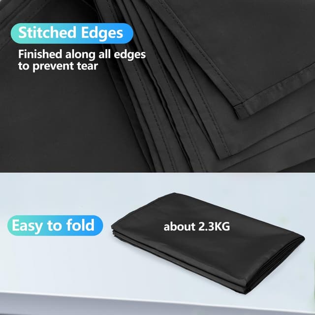 Detalle 2 de JEBUTU Black Backdrop XL 3x6m black screen fabric for streaming, photo studio and gaming