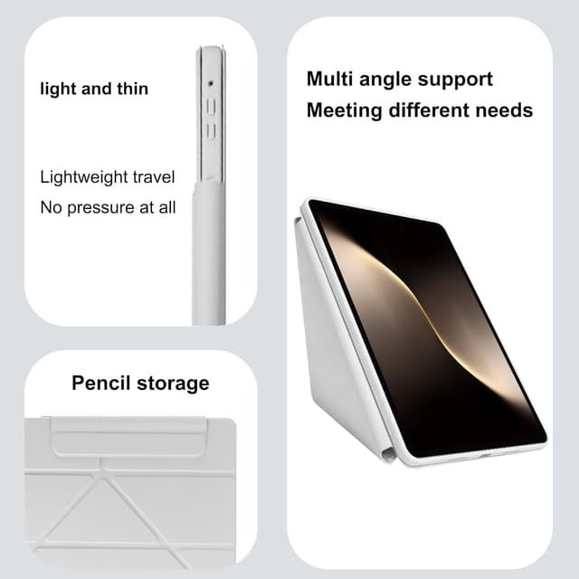 Detalle de Fitudoos Ultra-dünne Schutzhülle für Honor Magic Pad 3 (13,3 Zoll) mit Standfunktion und Magnetverschluss – Grau