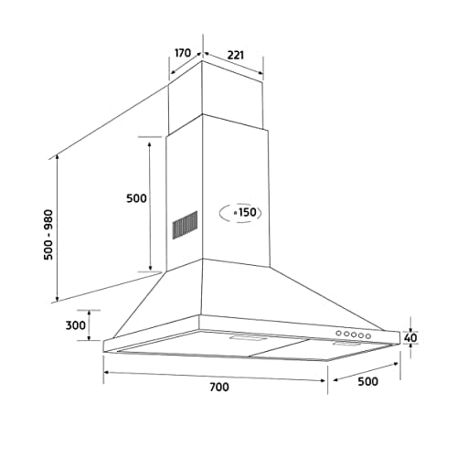 Thumbnail 1 de Orbegozo DS 48170 B IN Campana extractora 70 cm, 630 m³/h 📺