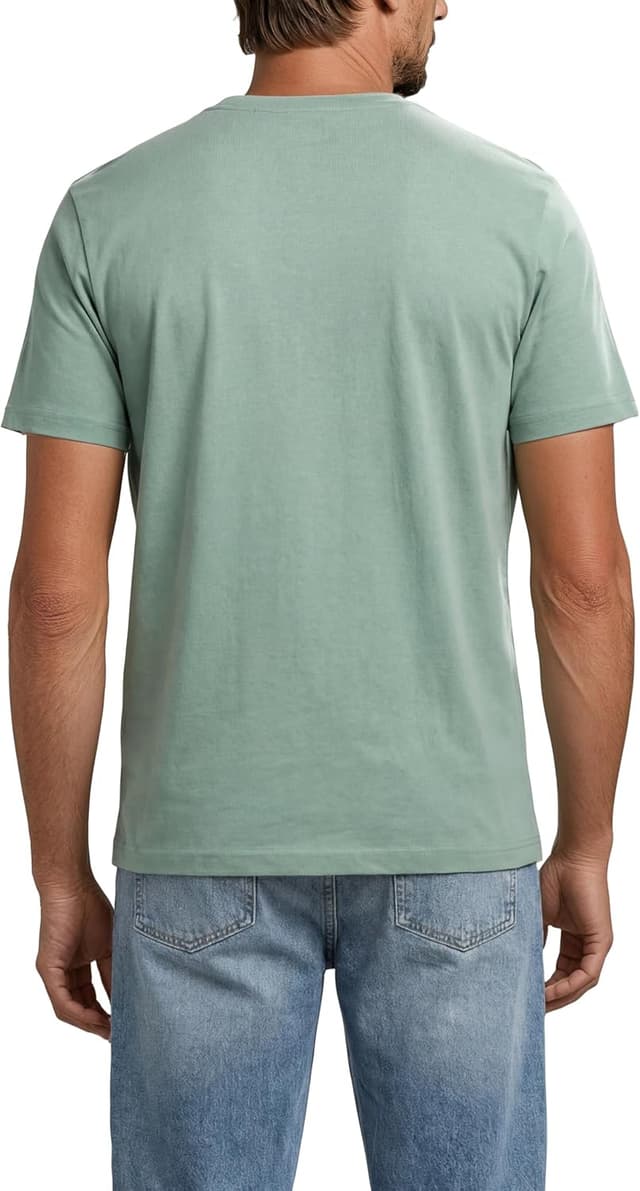 Detalle de MUSTANG Herren-T-Shirts im Regular Fit (4er-Set) aus Baumwolle, Rundhals Kurzarm mit Logoprint