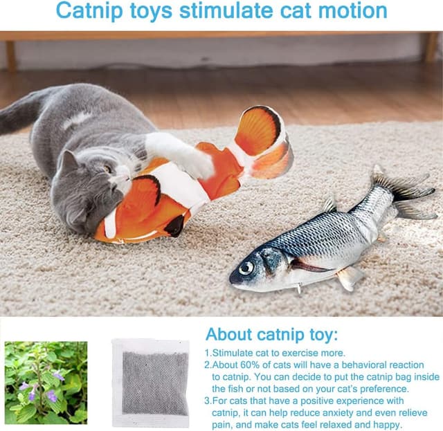Detalle de Nepfaivy Floppy Fish Cat Toy 11 inch