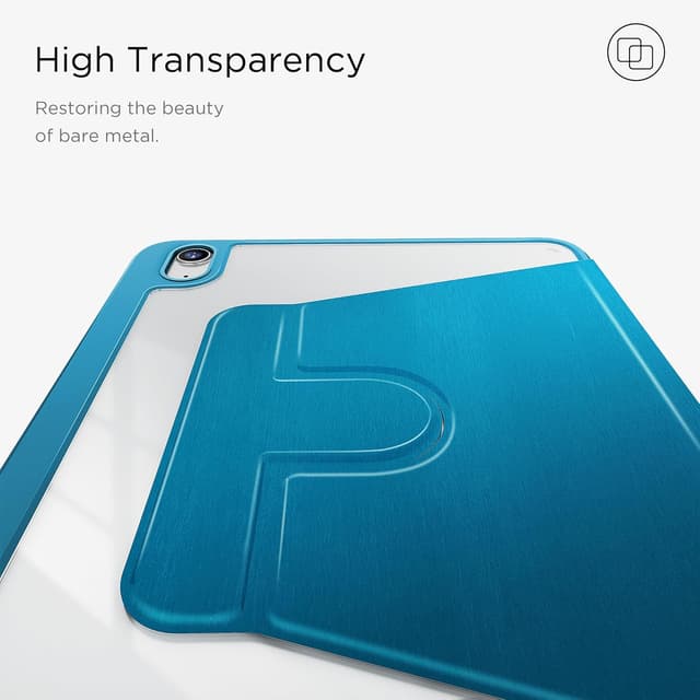 Detalle de CACOE 360 Rotating Case for iPad (A16) 11th/10th Gen with Pencil Holder, Peacock Blue