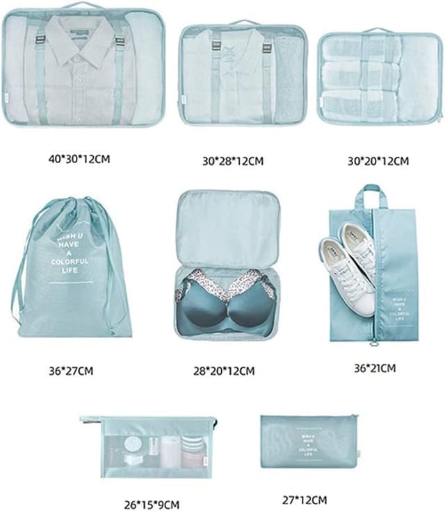 Thumbnail 6 de Toifucos Travel Packing Cubes (8-piece set) luggage organiser in blue