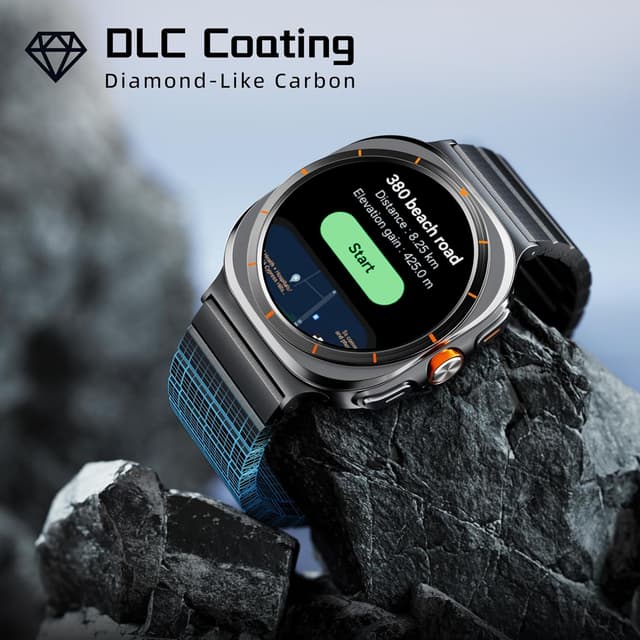 Detalle de LULULOOK Titanium Strap for Samsung Galaxy Watch Ultra 7 (47mm) – DLC scratch-resistant 24mm replacement