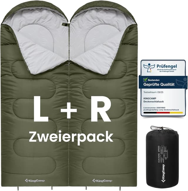 Detalle de KingCamp Schlafsack XL, warm bei Kälte