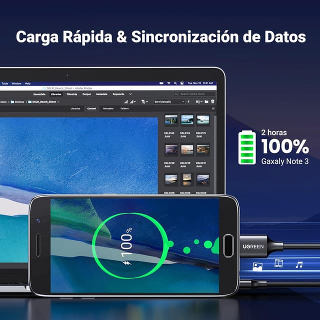 Detalle 1 de UGREEN Cable USB 3.0 a Micro B 5Gbps 🚀