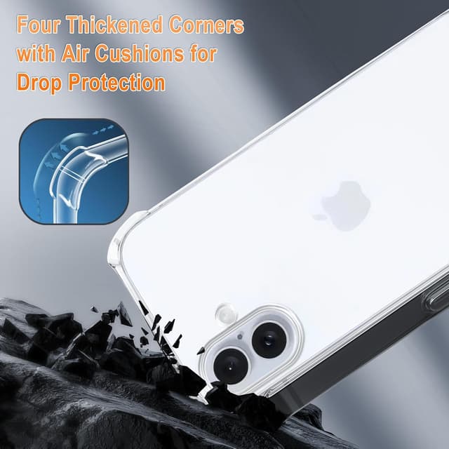 Detalle de Coque XTCASE pour iPhone 16 avec cordon tour de cou en silicone TPU transparent (rose)