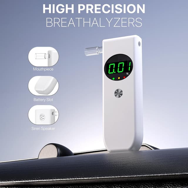 Detalle 2 de COCOCKA alcohol breathalyser with LCD, 10 tips