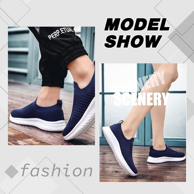 Detalle de Slip-on Trainers for Men & Women – Nordic Walking, Breathable Mesh & Lightweight Work Shoes