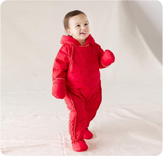 Detalle 2 de Famuka Baby Winter Warm Down Snowsuit – Hooded Puffer Outerwear with Duck Down