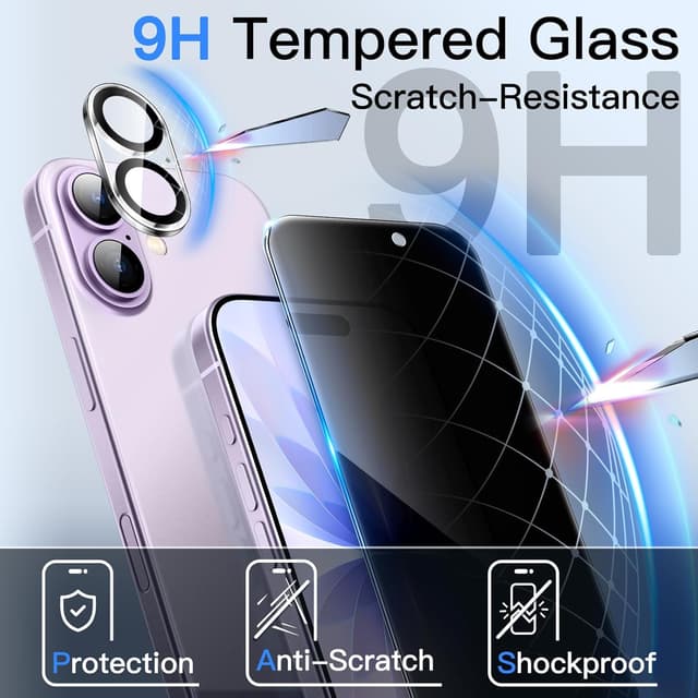 Thumbnail 4 de JETech Sichtschutzfolie für iPhone 17 6,3"